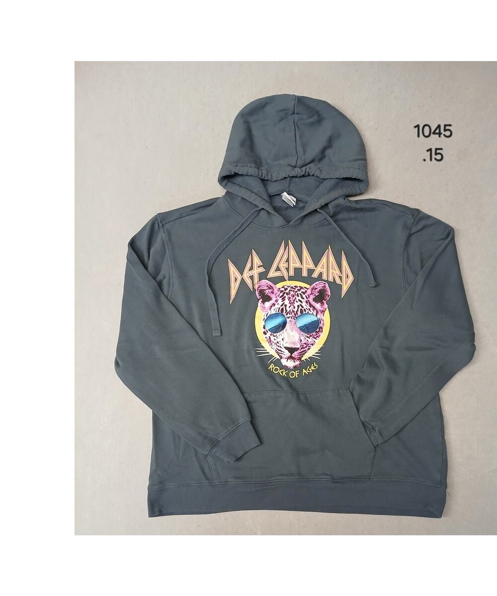 Def Leppard (2XL) Gray Cotton Blend Pullover Hoodie